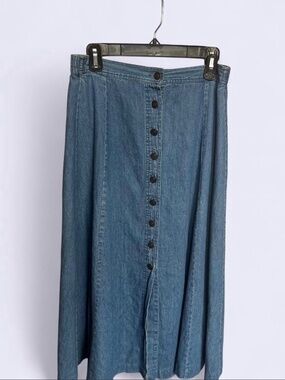 Vintage 90s Short Circuit Blues Denim High Waisted Button Skirt- Size M